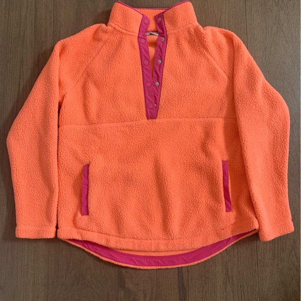 Vineyard Vines Women’s Orange and Pink Fleece Pullover